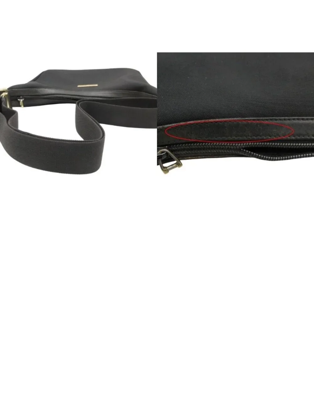 Gucci Shoulder Bag Nylon Canvas Crossbody Black